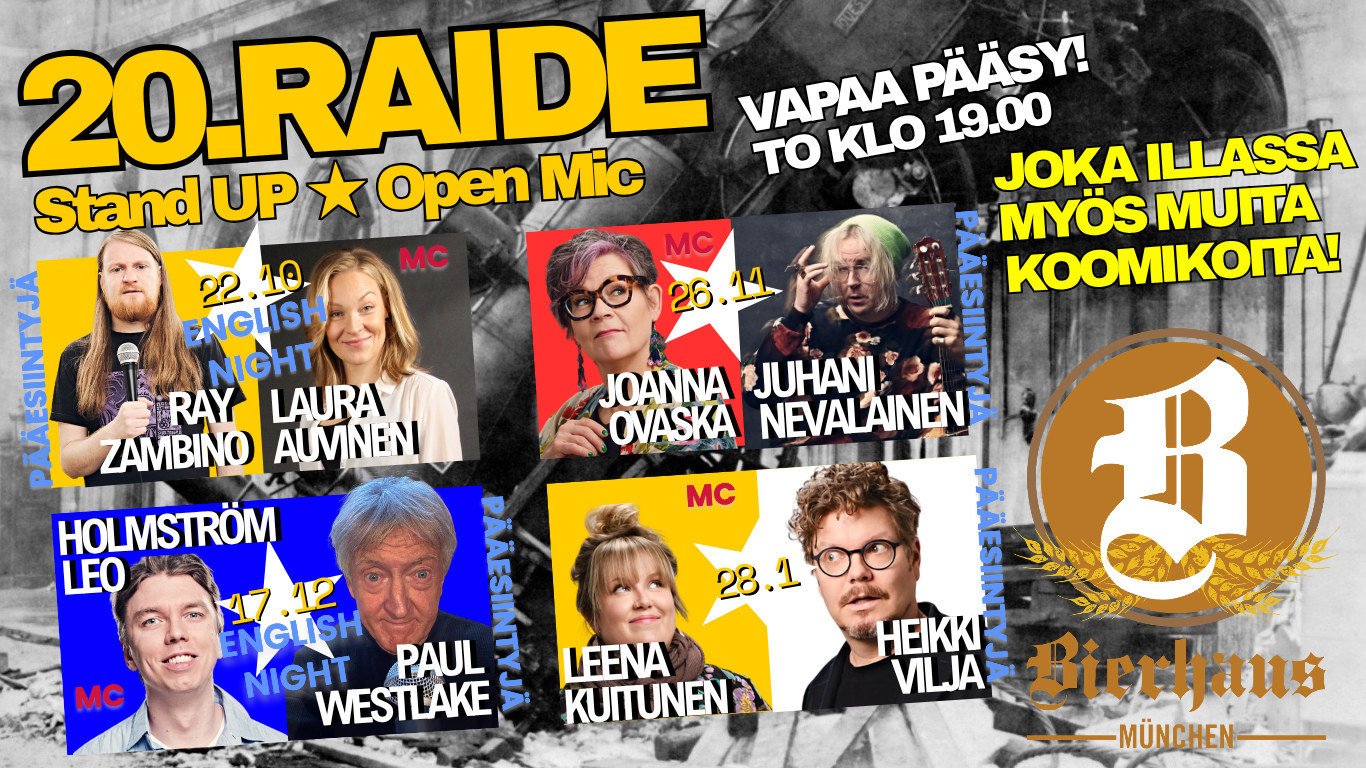Bierhaus Münchenin 20. RAIDE Stand Up -klubi